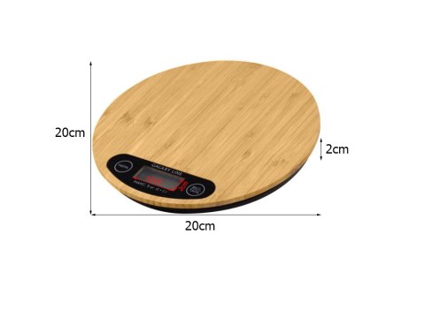Waga kuchenna bambusowa elektroniczna lcd domowa płaska dotykowa do 5kg Waga kuchenna bambusowa elektroniczna lcd domowa płaska dotykowa do 5kg