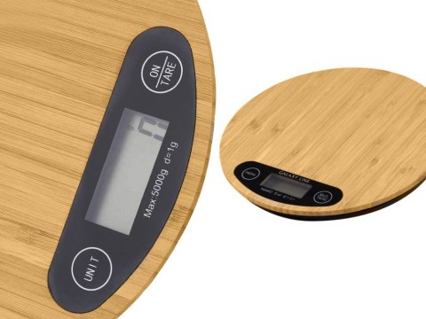 Waga kuchenna bambusowa elektroniczna lcd domowa płaska dotykowa do 5kg Waga kuchenna bambusowa elektroniczna lcd domowa płaska dotykowa do 5kg