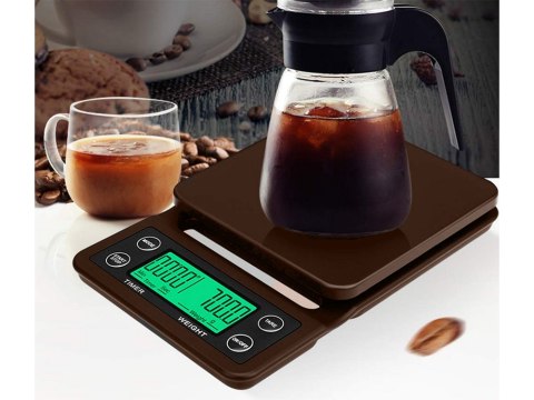 Waga kuchenna do parzenia kawy elektroniczna dokładna stoper tara 5kg 0,1g Waga kuchenna do parzenia kawy elektroniczna dokładna stoper tara 5kg 0,1g