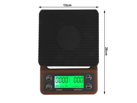 Waga kuchenna do parzenia kawy elektroniczna dokładna stoper tara 5kg 0,1g Waga kuchenna do parzenia kawy elektroniczna dokładna stoper tara 5kg 0,1g