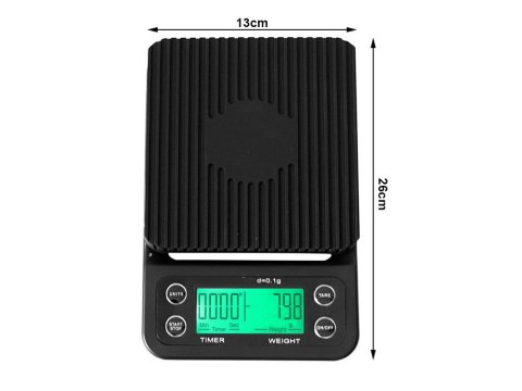Waga kuchenna do parzenia kawy elektroniczna dokładna stoper tara 5kg 0,1g Waga kuchenna do parzenia kawy elektroniczna dokładna stoper tara 5kg 0,1g