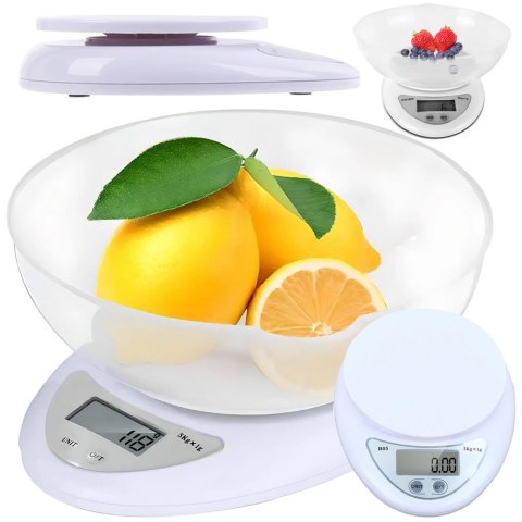 Waga kuchenna elektroniczna cyfrowa z misą miska 5kg lcd dokładna miarka Waga kuchenna elektroniczna cyfrowa z misą miska 5kg lcd dokładna miarka