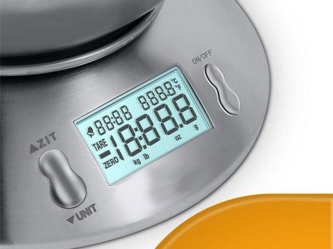 Waga kuchenna elektroniczna cyfrowa z misą miska 5kg lcd srebrna metalowa Waga kuchenna elektroniczna cyfrowa z misą miska 5kg lcd srebrna metalowa