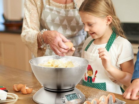 Waga kuchenna elektroniczna cyfrowa z misą miska 5kg lcd srebrna metalowa Waga kuchenna elektroniczna cyfrowa z misą miska 5kg lcd srebrna metalowa