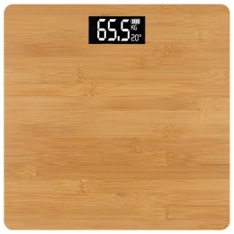 Waga łazienkowa elektroniczna bambusowa cyfrowa lcd temperatura 180kg