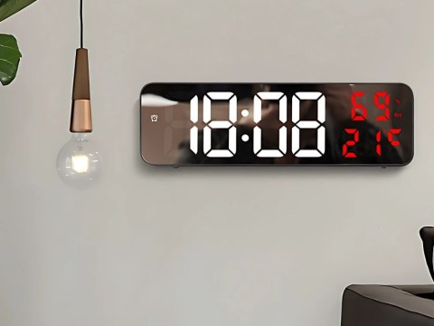 Zegar elektroniczy cyfrowy led budzik termometr lustro stojący usb baterie Zegar elektroniczy cyfrowy led budzik termometr lustro stojący usb baterie