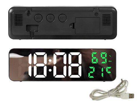 Zegar elektroniczy cyfrowy led budzik termometr lustro stojący usb baterie Zegar elektroniczy cyfrowy led budzik termometr lustro stojący usb baterie