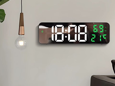 Zegar elektroniczy cyfrowy led budzik termometr lustro stojący usb baterie Zegar elektroniczy cyfrowy led budzik termometr lustro stojący usb baterie
