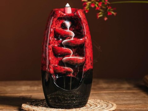 Kominek zapachowy ceramiczny wodospad kadzidło aromaterapia + 10 knotów Kominek zapachowy ceramiczny wodospad kadzidło aromaterapia + 10 knotów