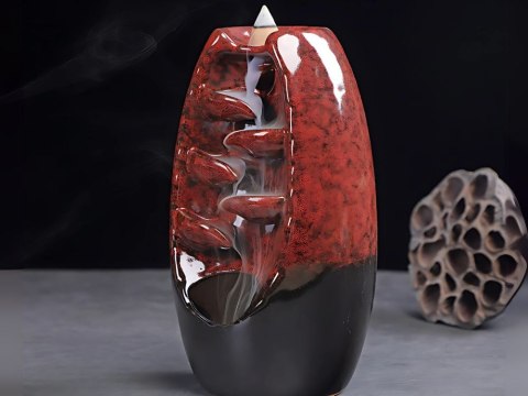 Kominek zapachowy ceramiczny wodospad kadzidło aromaterapia + 10 knotów Kominek zapachowy ceramiczny wodospad kadzidło aromaterapia + 10 knotów