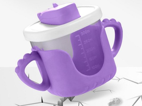 Kubek niekapek dla dziecka do picia silikonowe uchwyty 300ml ze słomką Kubek niekapek dla dziecka do picia silikonowe uchwyty 300ml ze słomką