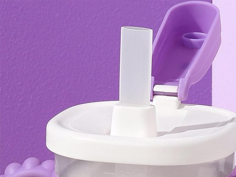Kubek niekapek dla dziecka do picia silikonowe uchwyty 300ml ze słomką Kubek niekapek dla dziecka do picia silikonowe uchwyty 300ml ze słomką
