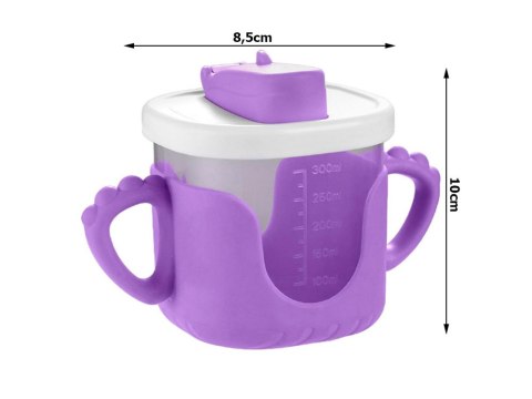 Kubek niekapek dla dziecka do picia silikonowe uchwyty 300ml ze słomką Kubek niekapek dla dziecka do picia silikonowe uchwyty 300ml ze słomką