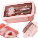 Lunchbox śniadaniówka pojemnik na śniadanie do szkoły przegródki sztućce