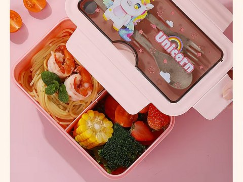 Lunchbox śniadaniówka pojemnik na śniadanie do szkoły przegródki sztućce Lunchbox śniadaniówka pojemnik na śniadanie do szkoły przegródki sztućce
