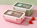 Lunchbox śniadaniówka pojemnik na śniadanie do szkoły przegródki sztućce