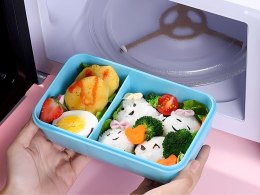 Lunchbox śniadaniówka pojemnik na śniadanie obiad sztućce z bidonem zestaw