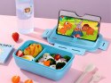 Lunchbox śniadaniówka pojemnik na śniadanie obiad sztućce z bidonem zestaw