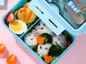 Lunchbox śniadaniówka pojemnik na śniadanie obiad sztućce z bidonem zestaw