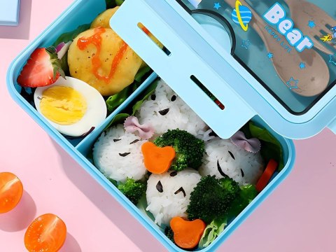 Lunchbox śniadaniówka pojemnik na śniadanie obiad sztućce z bidonem zestaw Lunchbox śniadaniówka pojemnik na śniadanie obiad sztućce z bidonem zestaw
