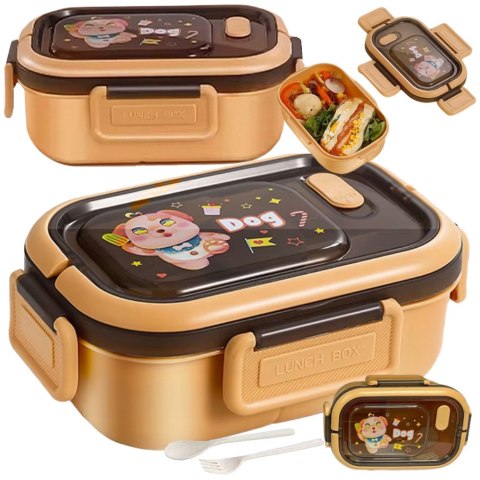 Lunchbox śniadaniówka pojemnik na śniadanie obiad z przegródkami sztućce Lunchbox śniadaniówka pojemnik na śniadanie obiad z przegródkami sztućce