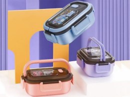 Lunchbox śniadaniówka pojemnik na śniadanie obiad z przegródkami sztućce