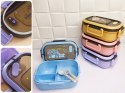 Lunchbox śniadaniówka pojemnik na śniadanie obiad z przegródkami sztućce