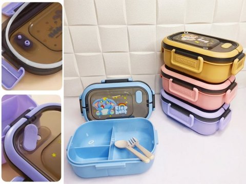 Lunchbox śniadaniówka pojemnik na śniadanie obiad z przegródkami sztućce Lunchbox śniadaniówka pojemnik na śniadanie obiad z przegródkami sztućce