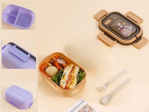 Lunchbox śniadaniówka pojemnik na śniadanie obiad z przegródkami sztućce Lunchbox śniadaniówka pojemnik na śniadanie obiad z przegródkami sztućce