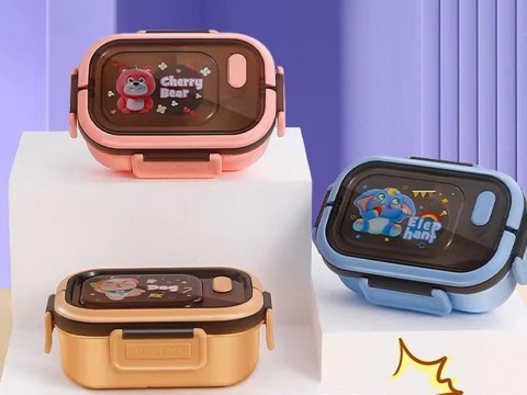 Lunchbox śniadaniówka pojemnik na śniadanie obiad z przegródkami sztućce Lunchbox śniadaniówka pojemnik na śniadanie obiad z przegródkami sztućce