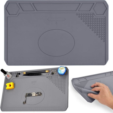 Mata silikonowa serwisowa lutowania organizer duża podkładka 35cm x 25cm Mata silikonowa serwisowa lutowania organizer duża podkładka 35cm x 25cm
