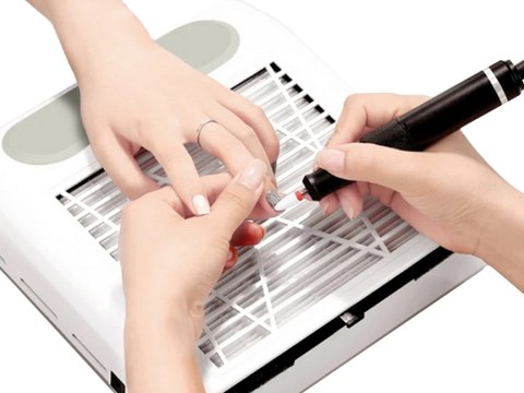 Pochłaniacz pyłu do paznokci bezworkowy kasetowy manicure 80w z filtrem Pochłaniacz pyłu do paznokci bezworkowy kasetowy manicure 80w z filtrem