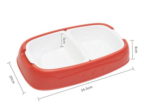 Podwójna miska dla psa kota wyjmowane miski na wodę i karmę duża plastikowa Podwójna miska dla psa kota wyjmowane miski na wodę i karmę duża plastikowa