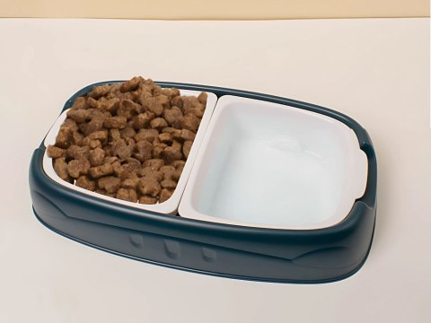 Podwójna miska dla psa kota wyjmowane miski na wodę i karmę duża plastikowa Podwójna miska dla psa kota wyjmowane miski na wodę i karmę duża plastikowa