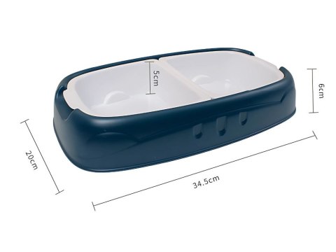 Podwójna miska dla psa kota wyjmowane miski na wodę i karmę duża plastikowa Podwójna miska dla psa kota wyjmowane miski na wodę i karmę duża plastikowa