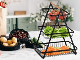 Półka kuchenna organizer kuchenny stojący trzypoziomowy loft z koszyczkiem