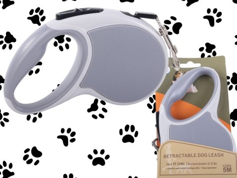 Smycz automatyczna 5m mocna dla psa do 15kg z blokadą wytrzymała długa Smycz automatyczna 5m mocna dla psa do 15kg z blokadą wytrzymała długa