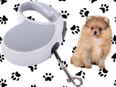 Smycz automatyczna 5m mocna dla psa do 15kg z blokadą wytrzymała długa Smycz automatyczna 5m mocna dla psa do 15kg z blokadą wytrzymała długa