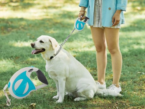 Smycz automatyczna 5m mocna dla psa do 20kg z blokadą wytrzymała długa Smycz automatyczna 5m mocna dla psa do 20kg z blokadą wytrzymała długa