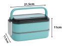 Śniadaniówka z przegródkami piętrowy pojemnik xxl sztućce lunchbox 1400ml
