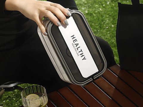 Śniadaniówka z przegródkami piętrowy pojemnik xxl sztućce lunchbox 1400ml Śniadaniówka z przegródkami piętrowy pojemnik xxl sztućce lunchbox 1400ml