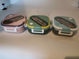 Śniadaniówka z przegródkami pojemnik sztućce lunchbox do mikrofali 1000ml