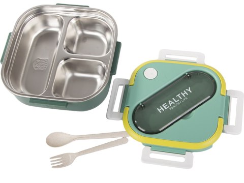 Śniadaniówka z przegródkami pojemnik sztućce lunchbox do mikrofali 1000ml Śniadaniówka z przegródkami pojemnik sztućce lunchbox do mikrofali 1000ml