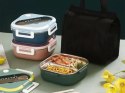 Śniadaniówka z przegródkami pojemnik sztućce lunchbox do mikrofali 1000ml