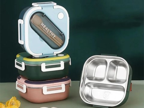 Śniadaniówka z przegródkami pojemnik sztućce lunchbox do mikrofali 1000ml Śniadaniówka z przegródkami pojemnik sztućce lunchbox do mikrofali 1000ml