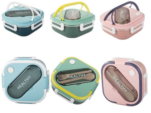 Śniadaniówka z przegródkami pojemnik sztućce lunchbox do mikrofali 1000ml Śniadaniówka z przegródkami pojemnik sztućce lunchbox do mikrofali 1000ml