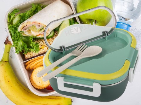Śniadaniówka z przegródkami pojemnik sztućce lunchbox do mikrofali 1000ml Śniadaniówka z przegródkami pojemnik sztućce lunchbox do mikrofali 1000ml