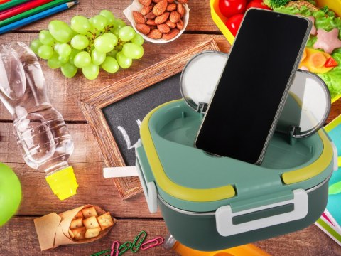 Śniadaniówka z przegródkami pojemnik sztućce lunchbox do mikrofali 1000ml Śniadaniówka z przegródkami pojemnik sztućce lunchbox do mikrofali 1000ml