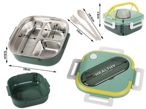 Śniadaniówka z przegródkami pojemnik sztućce lunchbox do mikrofali 1000ml Śniadaniówka z przegródkami pojemnik sztućce lunchbox do mikrofali 1000ml