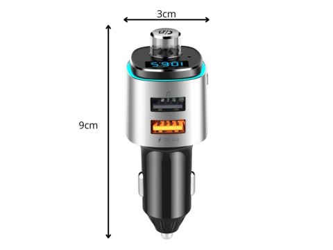 Transmiter bluetooth fm ładowarka samochodowa szybka 2x usb podświetlenie Transmiter bluetooth fm ładowarka samochodowa szybka 2x usb podświetlenie